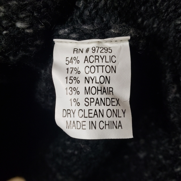 Relais Mohair Blend Floral Applique Sweater 2 Button Blazer-Size S - Picture 8 of 9